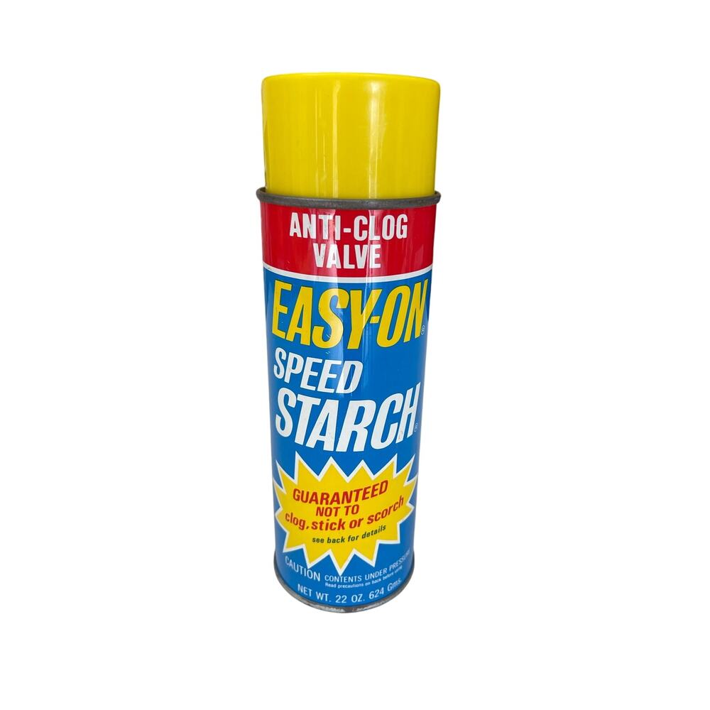 VINTAGE Laundry Spray Starch Can Blue Easy On Speed 1990s 80s Movie Prop